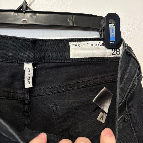 Rag & Bone Women's Mid Rise Skinny Ankle Black‎ Gray Denim Jean 28 Distressed - Picture 5 of 7